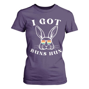Rabbit Easter Bunny Sunglasses T Shirt For Women Retro Vintage I Got Buns Hun Funny Jokes TS10 Purple Print Your Wear