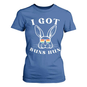 Rabbit Easter Bunny Sunglasses T Shirt For Women Retro Vintage I Got Buns Hun Funny Jokes TS10 Royal Blue Print Your Wear