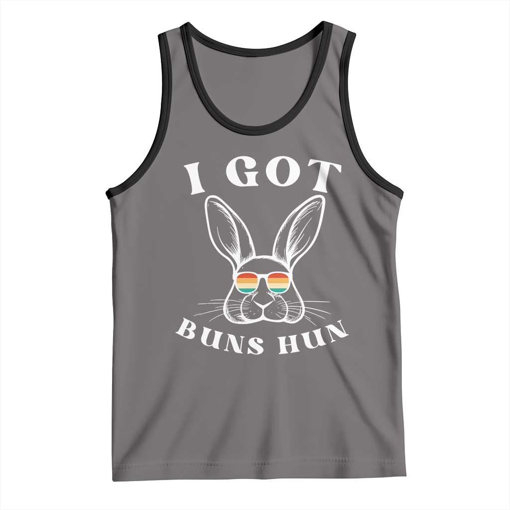 Rabbit Easter Bunny Sunglasses Tank Top Retro Vintage I Got Buns Hun Funny Jokes TS10 Deep Heather Black Print Your Wear