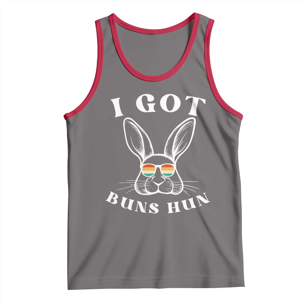 Rabbit Easter Bunny Sunglasses Tank Top Retro Vintage I Got Buns Hun Funny Jokes TS10 Deep Heather Red Print Your Wear