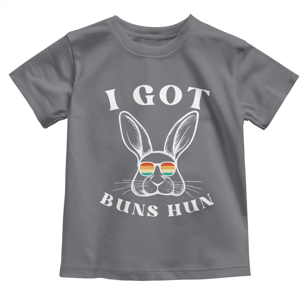 Rabbit Easter Bunny Sunglasses Toddler T Shirt Retro Vintage I Got Buns Hun Funny Jokes TS10 Charcoal Print Your Wear