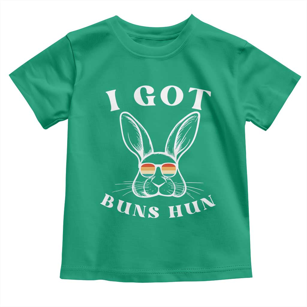 Rabbit Easter Bunny Sunglasses Toddler T Shirt Retro Vintage I Got Buns Hun Funny Jokes TS10 Irish Green Print Your Wear