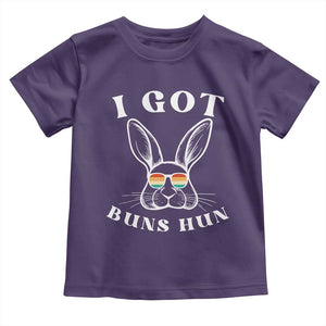 Rabbit Easter Bunny Sunglasses Toddler T Shirt Retro Vintage I Got Buns Hun Funny Jokes TS10 Purple Print Your Wear
