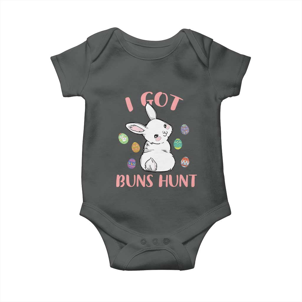 Rabbit Easter Bunny Sunglasses Baby Onesie I Got Buns Hun Funny Jokes TS10 Dark Heather Print Your Wear