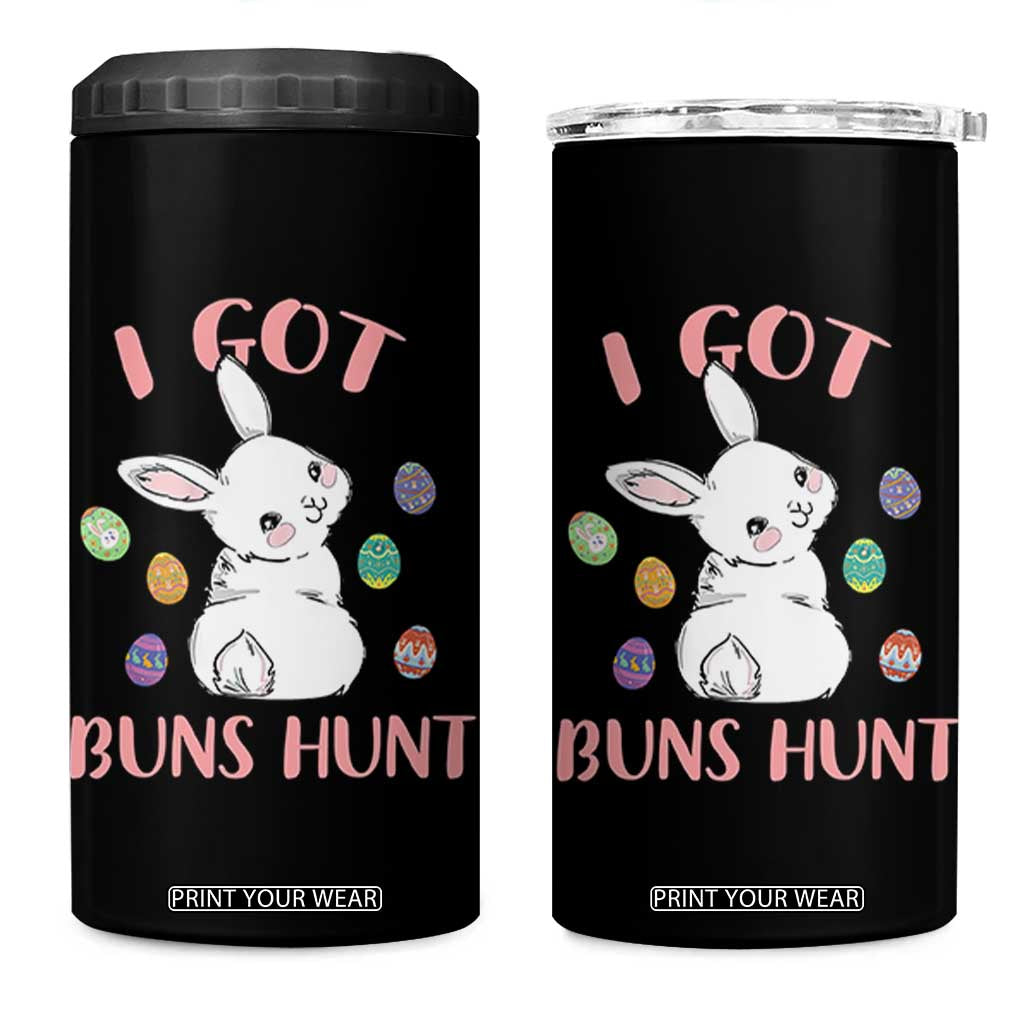 Rabbit Easter Bunny Sunglasses 4 in 1 Can Cooler Tumbler I Got Buns Hun Funny Jokes TS10 One Size: 16 oz Black Print Your Wear