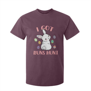 Rabbit Easter Bunny Sunglasses T Shirt For Kid I Got Buns Hun Funny Jokes TS10 Maroon Print Your Wear