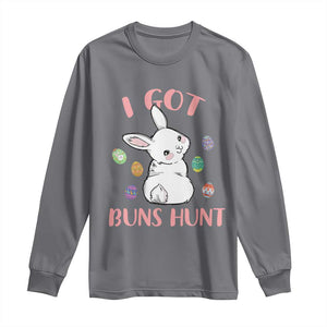 Rabbit Easter Bunny Sunglasses Long Sleeve Shirt I Got Buns Hun Funny Jokes TS10 Charcoal Print Your Wear