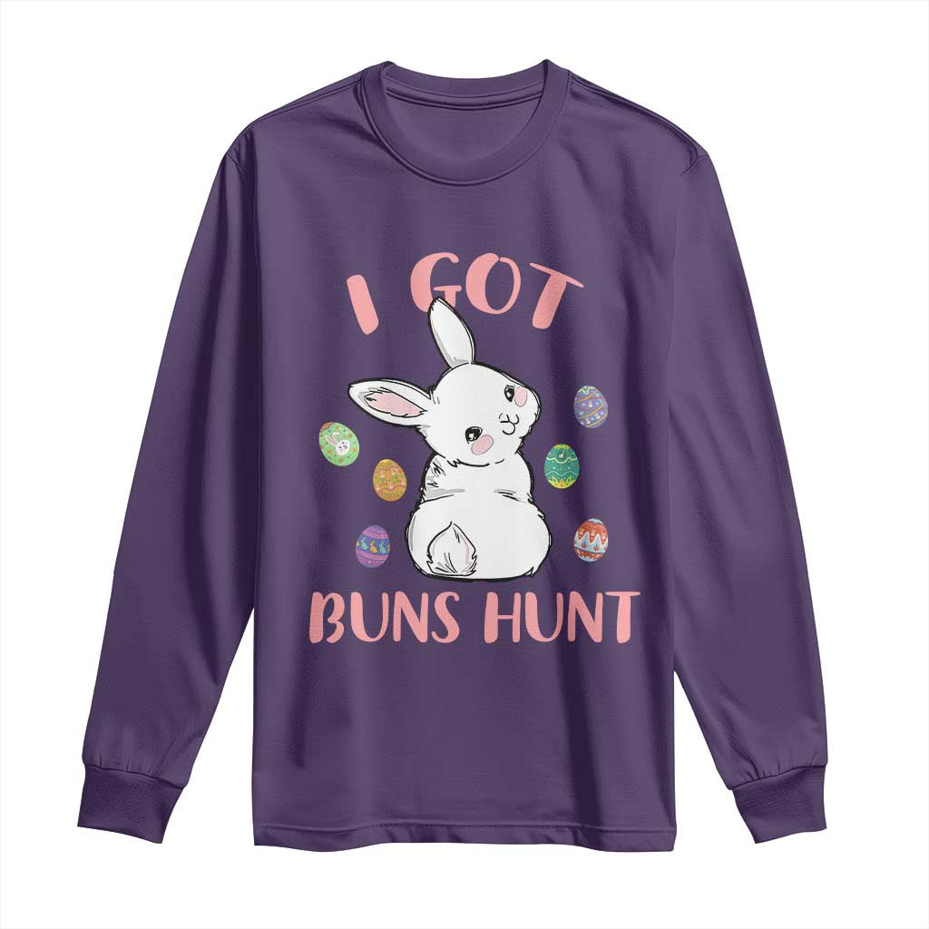 Rabbit Easter Bunny Sunglasses Long Sleeve Shirt I Got Buns Hun Funny Jokes TS10 Purple Print Your Wear