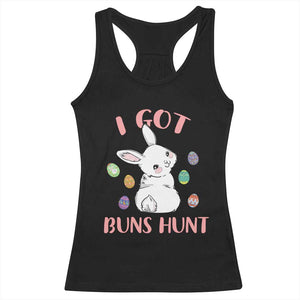 Rabbit Easter Bunny Sunglasses Racerback Tank Top I Got Buns Hun Funny Jokes TS10 Black Print Your Wear
