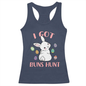 Rabbit Easter Bunny Sunglasses Racerback Tank Top I Got Buns Hun Funny Jokes TS10 Navy Print Your Wear