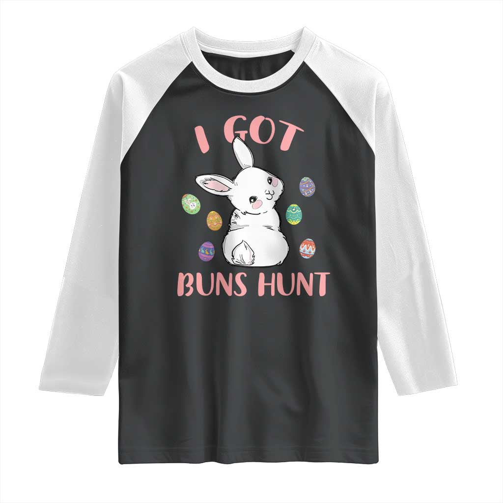 Rabbit Easter Bunny Sunglasses Raglan Shirt I Got Buns Hun Funny Jokes TS10 Black White Print Your Wear