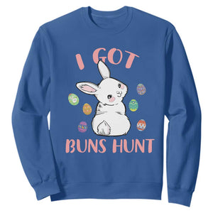 Rabbit Easter Bunny Sunglasses Sweatshirt I Got Buns Hun Funny Jokes TS10 Royal Blue Print Your Wear