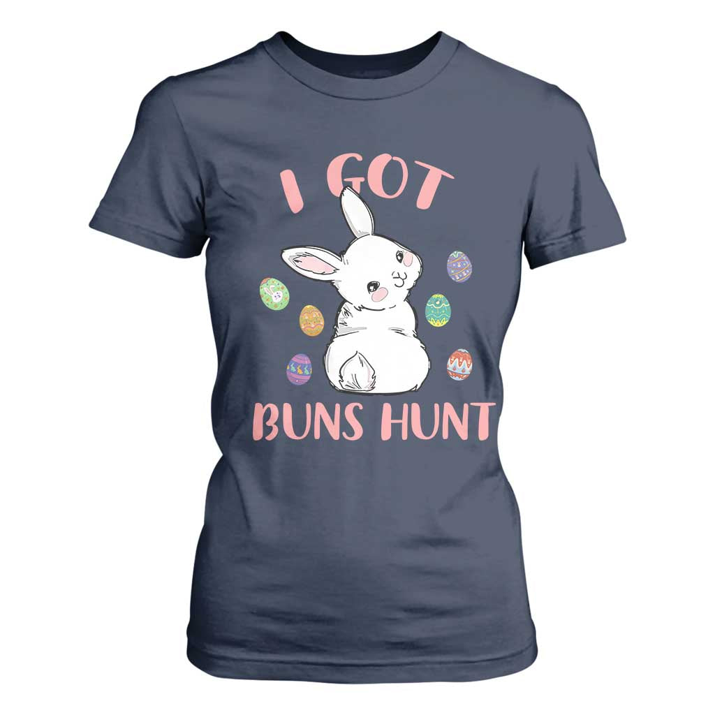 Rabbit Easter Bunny Sunglasses T Shirt For Women I Got Buns Hun Funny Jokes TS10 Navy Print Your Wear