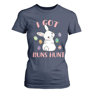 Rabbit Easter Bunny Sunglasses T Shirt For Women I Got Buns Hun Funny Jokes TS10 Navy Print Your Wear