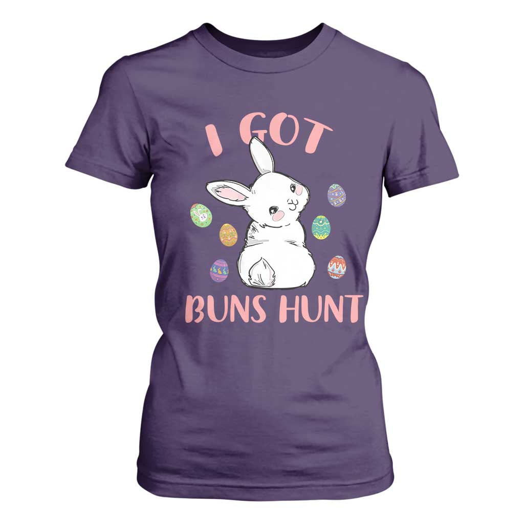 Rabbit Easter Bunny Sunglasses T Shirt For Women I Got Buns Hun Funny Jokes TS10 Purple Print Your Wear