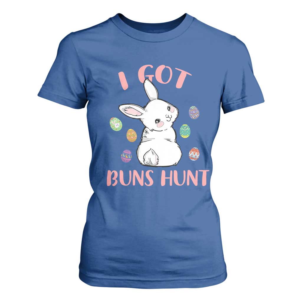 Rabbit Easter Bunny Sunglasses T Shirt For Women I Got Buns Hun Funny Jokes TS10 Royal Blue Print Your Wear