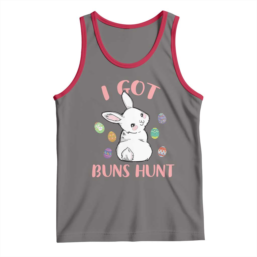Rabbit Easter Bunny Sunglasses Tank Top I Got Buns Hun Funny Jokes TS10 Deep Heather Red Print Your Wear