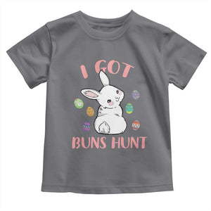 Rabbit Easter Bunny Sunglasses Toddler T Shirt I Got Buns Hun Funny Jokes TS10 Charcoal Print Your Wear