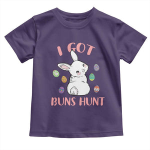 Rabbit Easter Bunny Sunglasses Toddler T Shirt I Got Buns Hun Funny Jokes TS10 Purple Print Your Wear