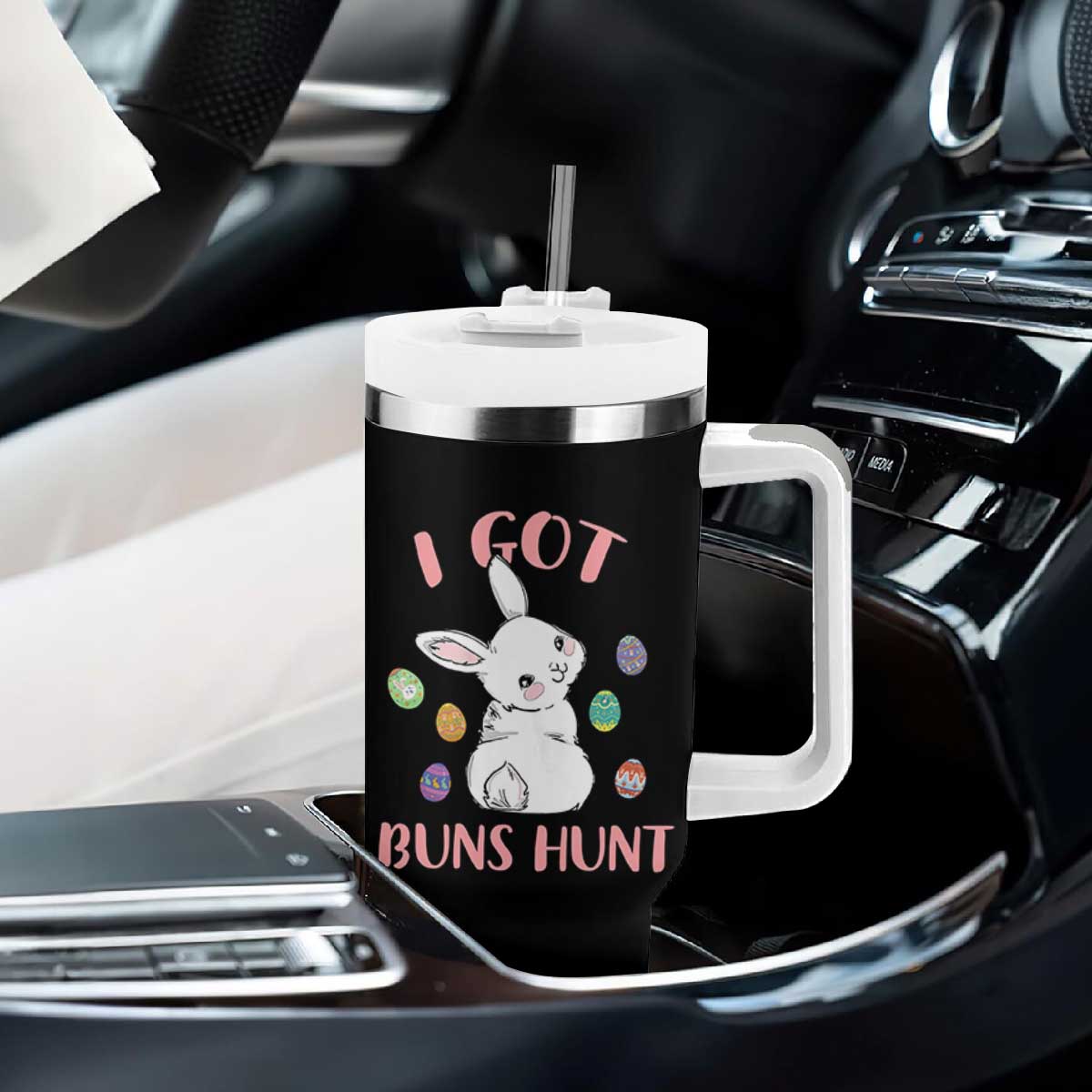 Rabbit Easter Bunny Sunglasses Tumbler With Handle I Got Buns Hun Funny Jokes TS10 Print Your Wear
