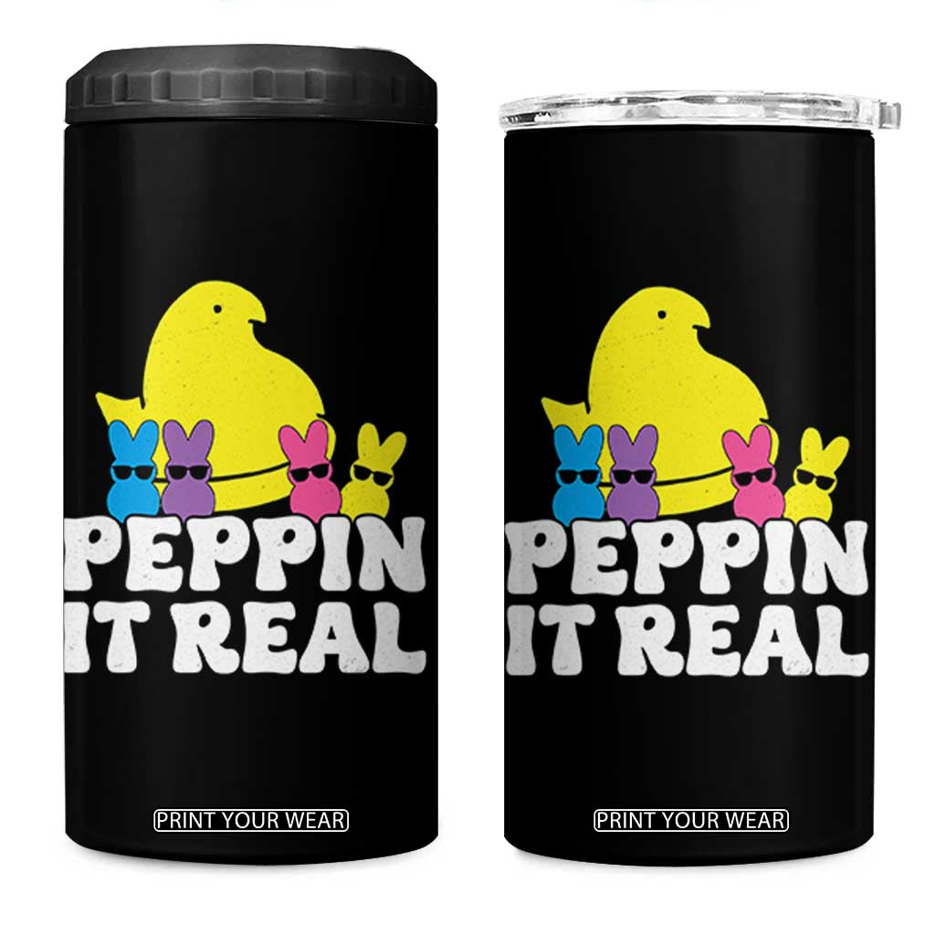 Easter Bunny 4 in 1 Can Cooler Tumbler Peepin It Real Rabbit Candy Easter TS10 One Size: 16 oz Black Print Your Wear