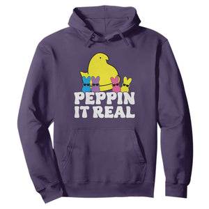 Easter Bunny Hoodie Peepin It Real Rabbit Candy Easter TS10 Purple Print Your Wear