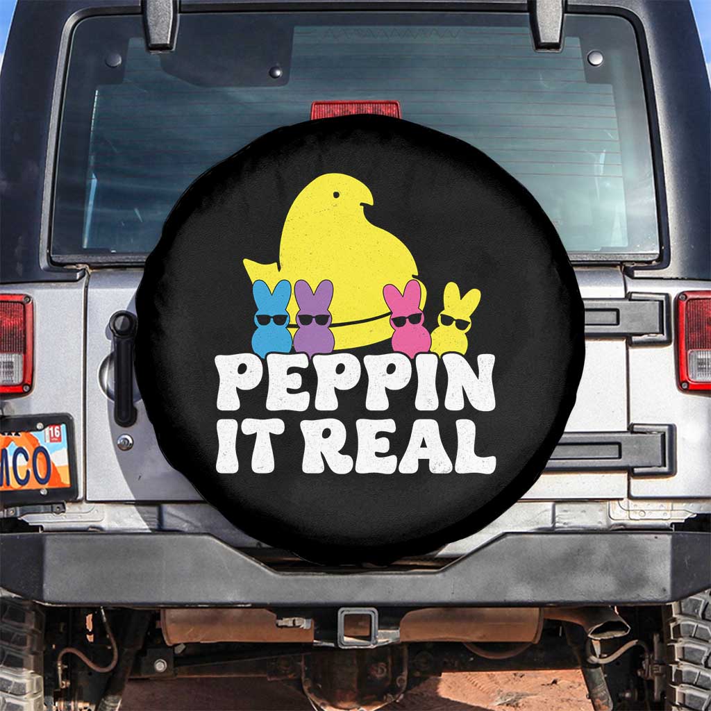 Easter Bunny Spare Tire Cover Peepin It Real Rabbit Candy Easter TS10 No hole Black Print Your Wear