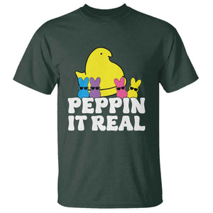 Easter Bunny T Shirt Peepin It Real Rabbit Candy Easter TS10 Dark Forest Green Print Your Wear