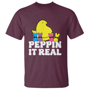 Easter Bunny T Shirt Peepin It Real Rabbit Candy Easter TS10 Maroon Print Your Wear