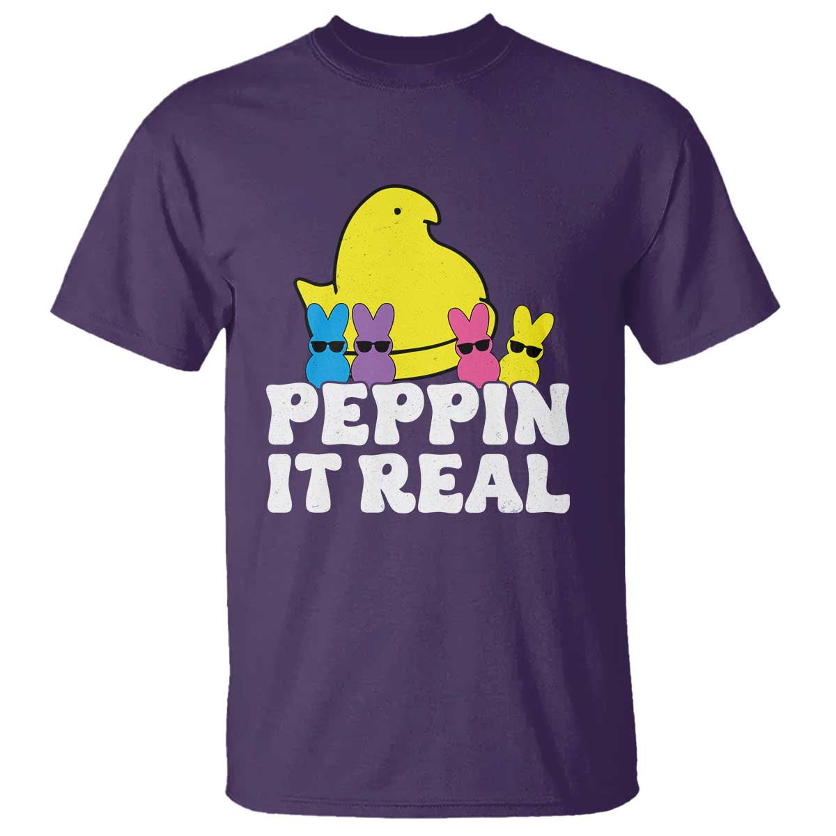 Easter Bunny T Shirt Peepin It Real Rabbit Candy Easter TS10 Purple Print Your Wear