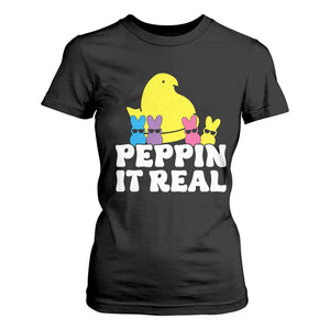 Easter Bunny T Shirt For Women Peepin It Real Rabbit Candy Easter TS10 Black Print Your Wear