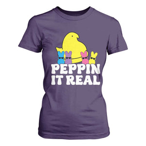 Easter Bunny T Shirt For Women Peepin It Real Rabbit Candy Easter TS10 Purple Print Your Wear