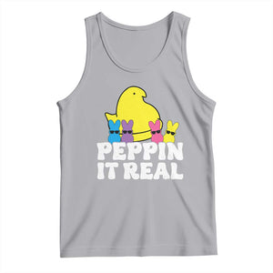 Easter Bunny Tank Top Peepin It Real Rabbit Candy Easter TS10 Athletic Heather Print Your Wear
