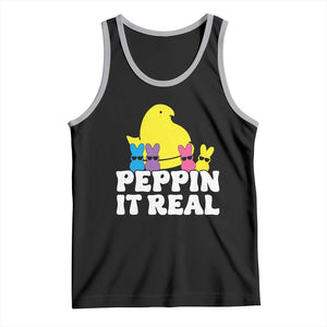 Easter Bunny Tank Top Peepin It Real Rabbit Candy Easter TS10 Black Athletic Heather Print Your Wear