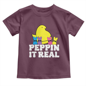 Easter Bunny Toddler T Shirt Peepin It Real Rabbit Candy Easter TS10 Maroon Print Your Wear