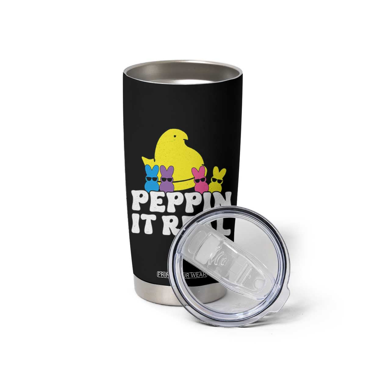 Easter Bunny Tumbler Cup Peepin It Real Rabbit Candy Easter TS10 Print Your Wear