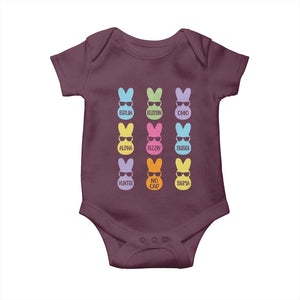 Easter Bruh Baby Onesie Gen Alpha Slang Skibidi Rizz Cute Bunny TS10 Maroon Print Your Wear