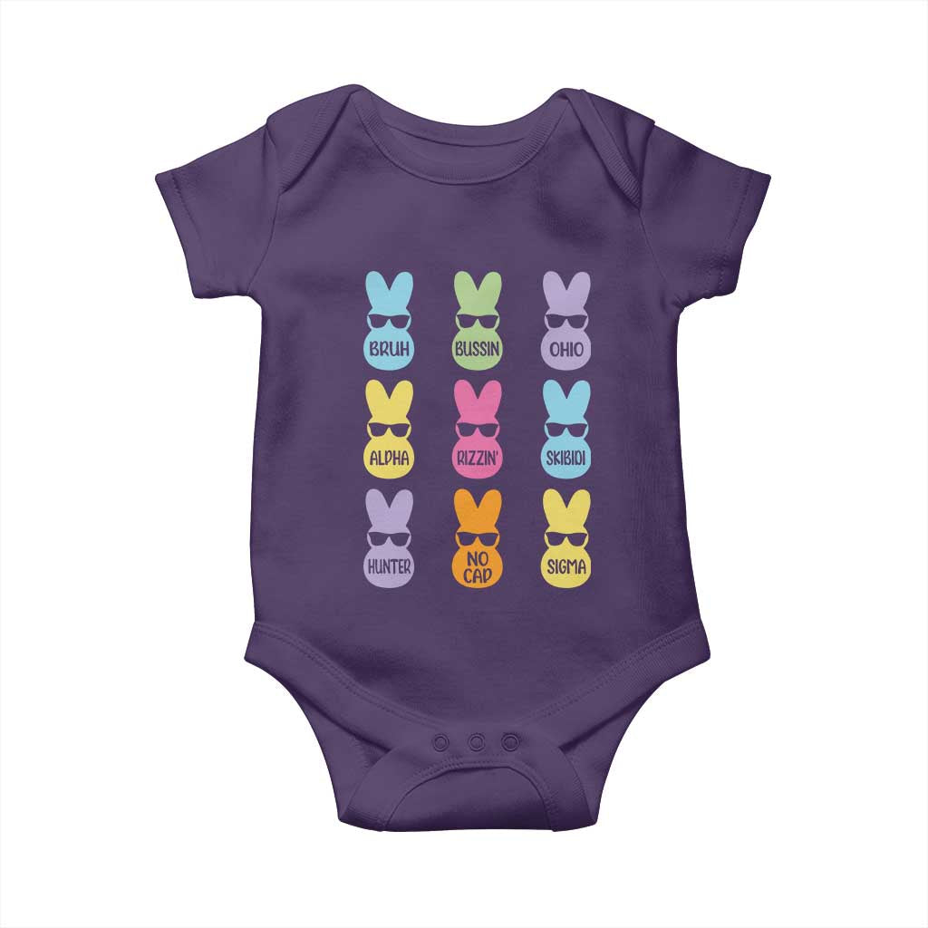 Easter Bruh Baby Onesie Gen Alpha Slang Skibidi Rizz Cute Bunny TS10 Purple Print Your Wear