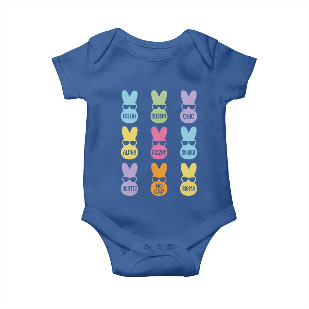 Easter Bruh Baby Onesie Gen Alpha Slang Skibidi Rizz Cute Bunny TS10 Royal Blue Print Your Wear