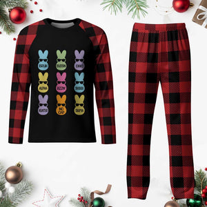 Easter Bruh Plaid Pajama Set Gen Alpha Slang Skibidi Rizz Cute Bunny TS10 Buffalo Plaid Print Your Wear