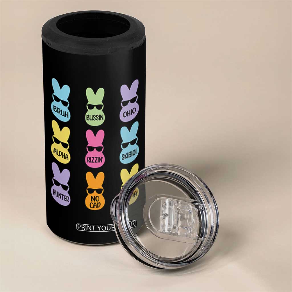 Easter Bruh 4 in 1 Can Cooler Tumbler Gen Alpha Slang Skibidi Rizz Cute Bunny TS10 Print Your Wear