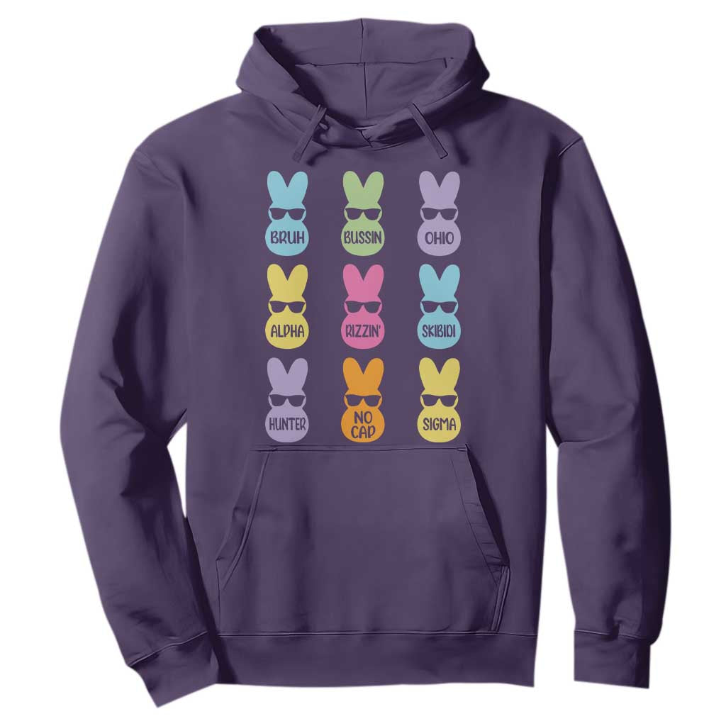 Easter Bruh Hoodie Gen Alpha Slang Skibidi Rizz Cute Bunny TS10 Purple Print Your Wear