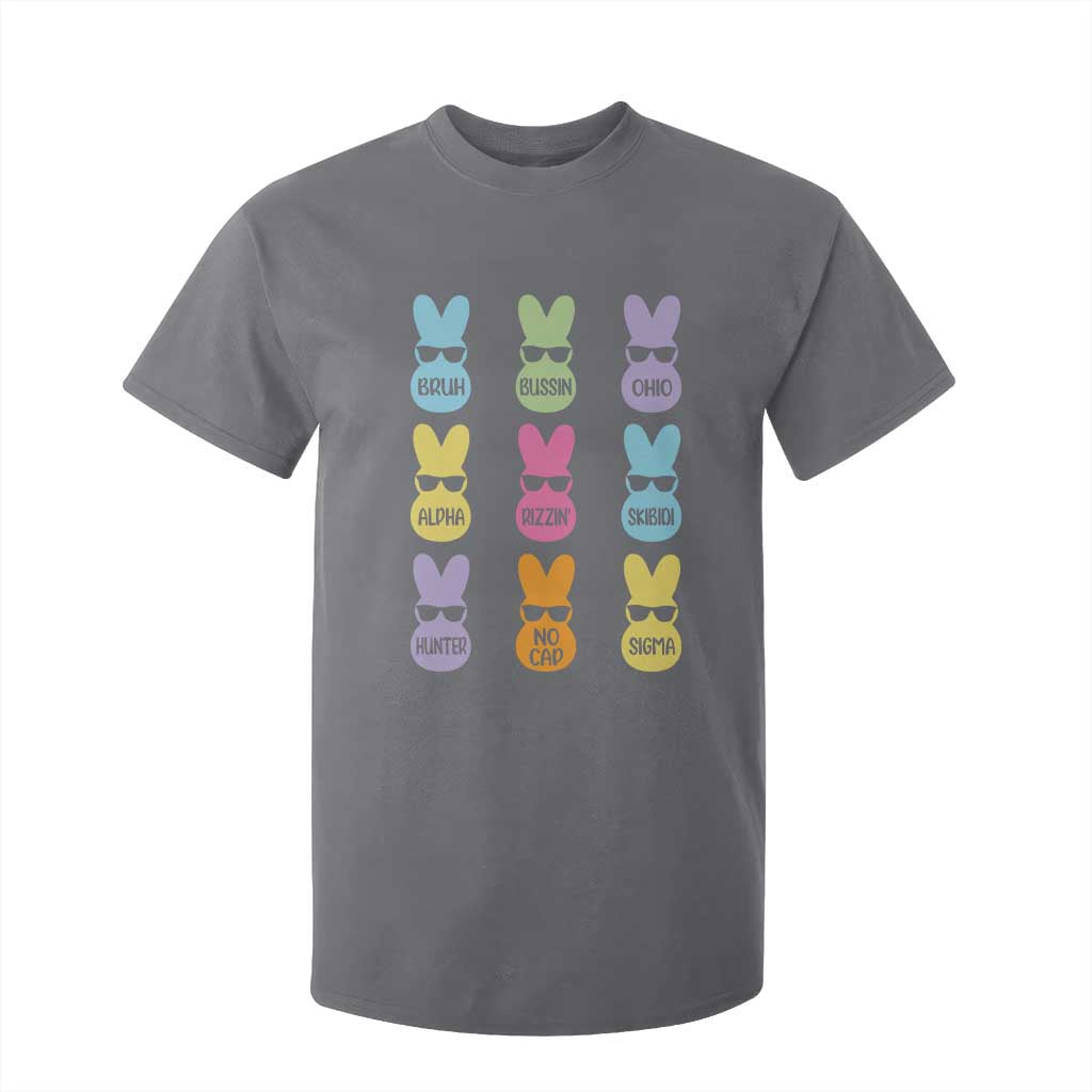 Easter Bruh T Shirt For Kid Gen Alpha Slang Skibidi Rizz Cute Bunny TS10 Charcoal Print Your Wear