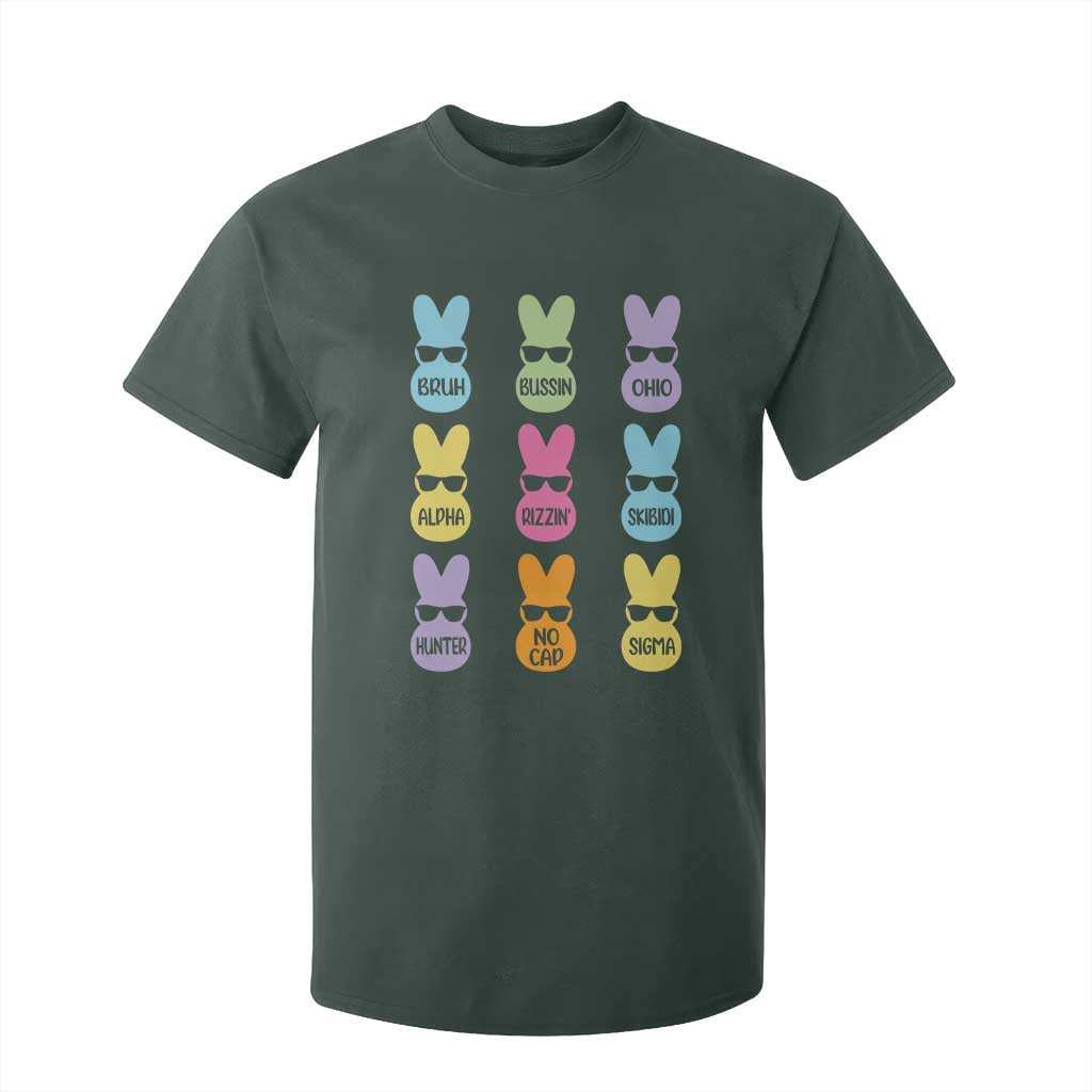 Easter Bruh T Shirt For Kid Gen Alpha Slang Skibidi Rizz Cute Bunny TS10 Dark Forest Green Print Your Wear