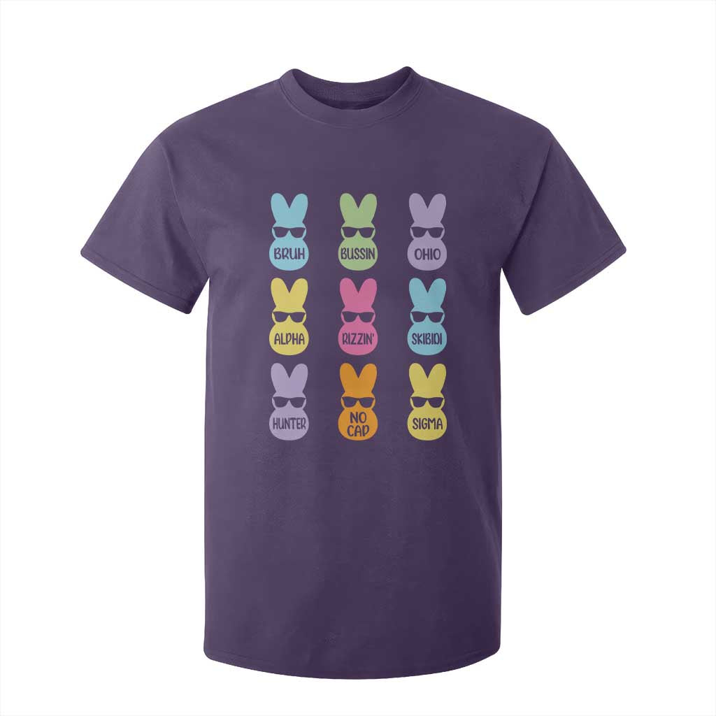 Easter Bruh T Shirt For Kid Gen Alpha Slang Skibidi Rizz Cute Bunny TS10 Purple Print Your Wear