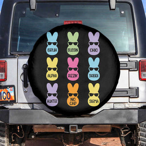 Easter Bruh Spare Tire Cover Gen Alpha Slang Skibidi Rizz Cute Bunny TS10 No hole Black Print Your Wear