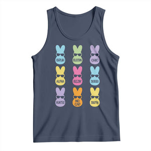 Easter Bruh Tank Top Gen Alpha Slang Skibidi Rizz Cute Bunny TS10 Navy Print Your Wear