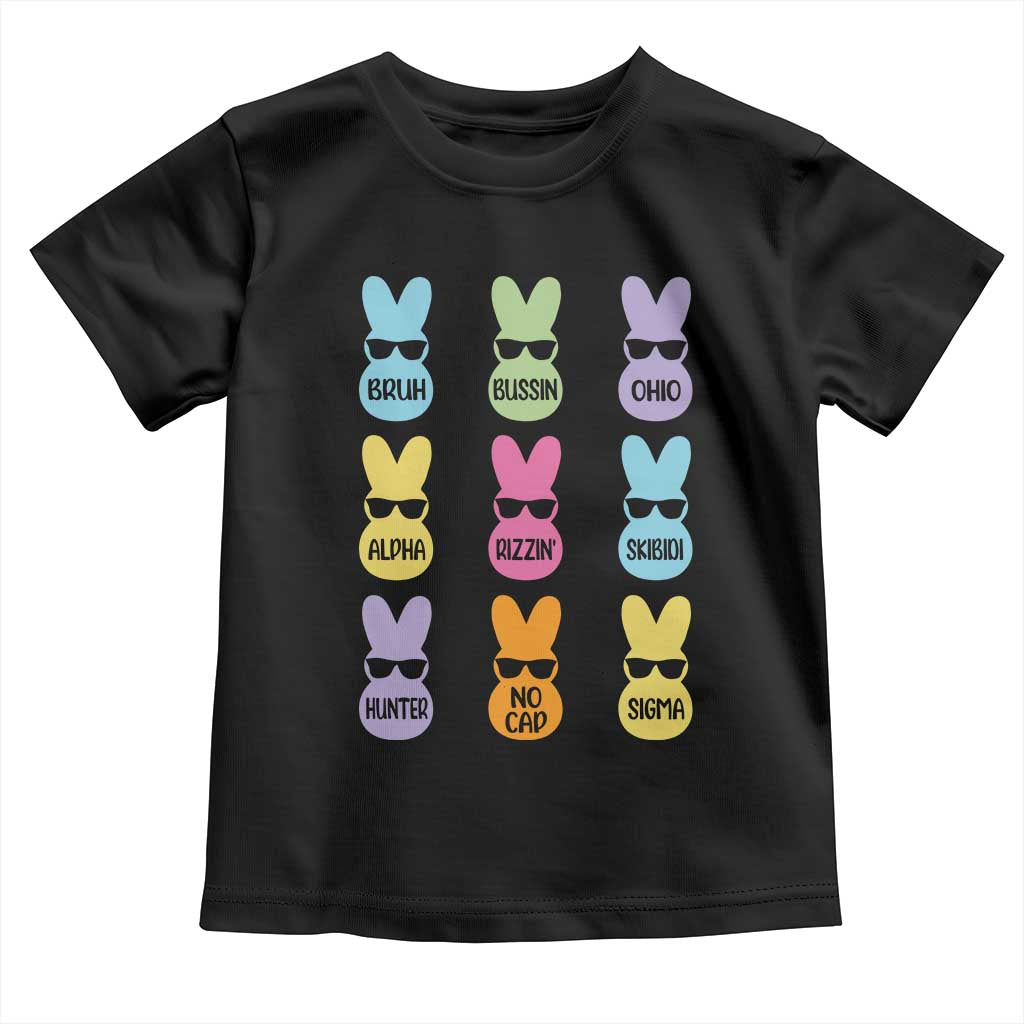 Easter Bruh Toddler T Shirt Gen Alpha Slang Skibidi Rizz Cute Bunny TS10 Black Print Your Wear