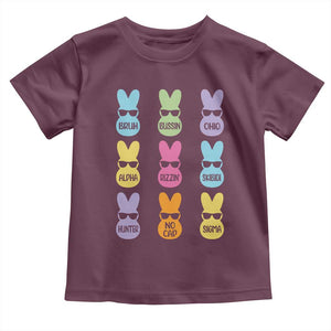 Easter Bruh Toddler T Shirt Gen Alpha Slang Skibidi Rizz Cute Bunny TS10 Maroon Print Your Wear