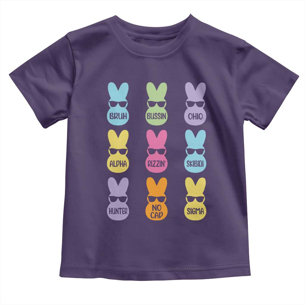 Easter Bruh Toddler T Shirt Gen Alpha Slang Skibidi Rizz Cute Bunny TS10 Purple Print Your Wear